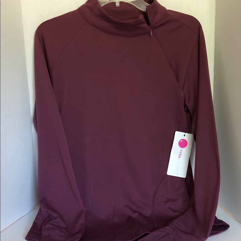 Yogalicious Long Sleeve 1/4 side neck Zipper Shirt - Picture 2 of 10